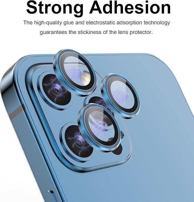 YWXTW [1 SET Camera Lens Protector Compatible with iPhone 12 Pro Max 6.7 inch, [Installation Tray] Aluminum Alloy Tempered Glass Camera Circle Cover - Image 5