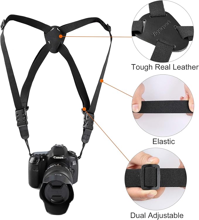 Vigorport Camera Strap, Cross Shoulder Straps, Quick Release Chest Harness | for Binoculars, Rangefinders, Harness Strap Compatible with Canon, Nikon, Sony and DSLR SLR Cameras - Image 4