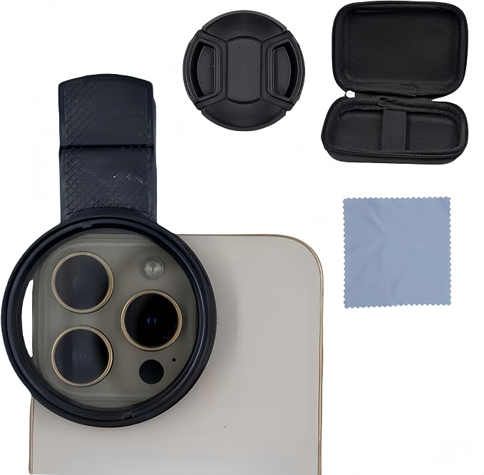 52mm Clip-on CPL Phone Camera Lens Filter, Universal Polarizing Filter with Clip Kit, Compatible with iPhoneSamsung/Android Smartphones by Unknown