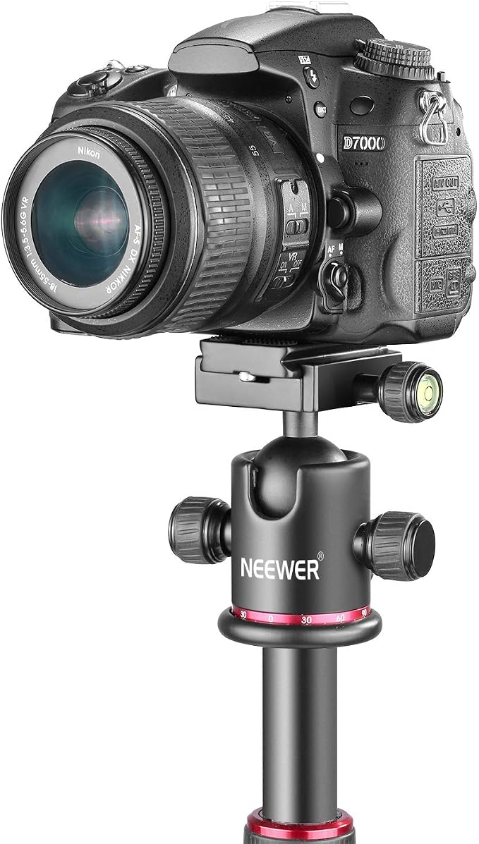 Neewer Professional Metal 360 Degree Rotating Panoramic Ball Head with 1/4 inch Quick Release Plate and Bubble Level,up to 17.6pounds/8kilograms,for Tripod,Monopod,Slider,DSLR Camera,Camcorder - Image 6