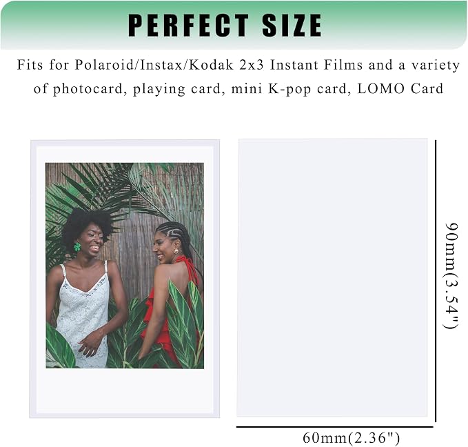 200 Kpop Photocard Sleeves fits 2x3 Instax Mini Film Sheet Protectors | 60x90mm/2.36x3.54in Pocket Sleeves, 7.87 Mil Thick Premium Acid-Free Clear Polypropylene Archival Quality Mini Card Holder - Image 2