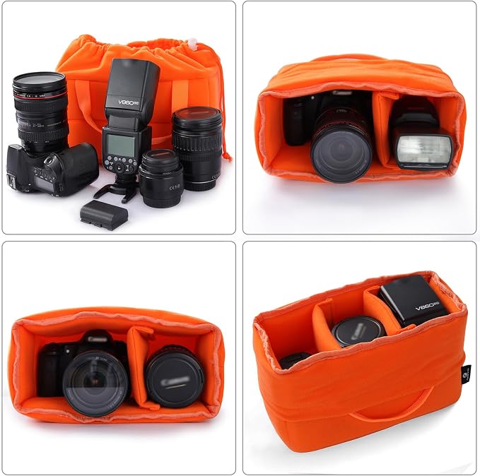 Koolertron Shockproof Camera Photo Bag for SLR TLR Camera Insert Partition Padded Case,Can be Put Directly Into the SLR Camera Bag With Freely Adjustable Compartment - Image 5