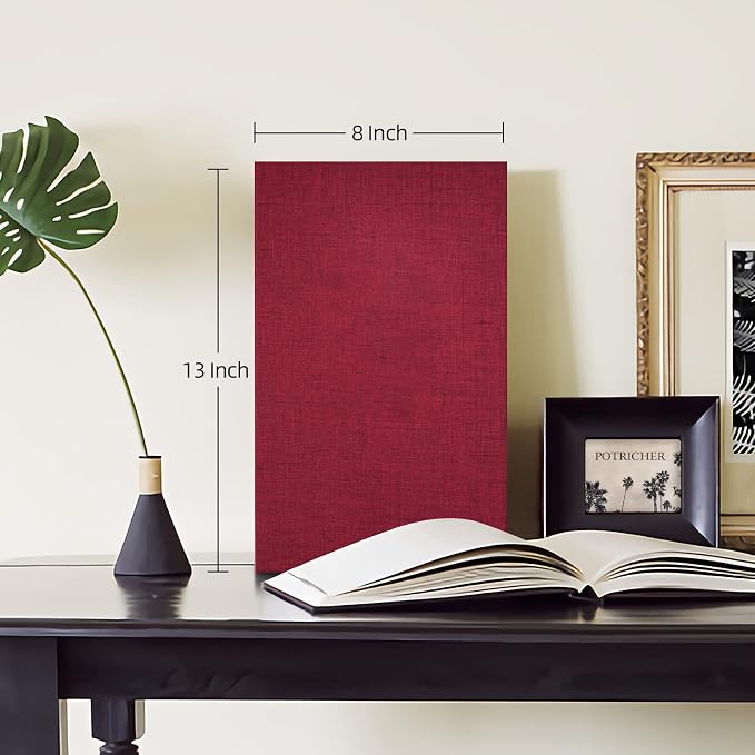 potricher Photo Album 4x6, 300 Pockets, Linen Cover, Red | Small Capacity 4x6 Picture Albums with Horizontal Pockets, 4x6 Photo Book for Family, Wedding, Baby, Anniversary - Image 2