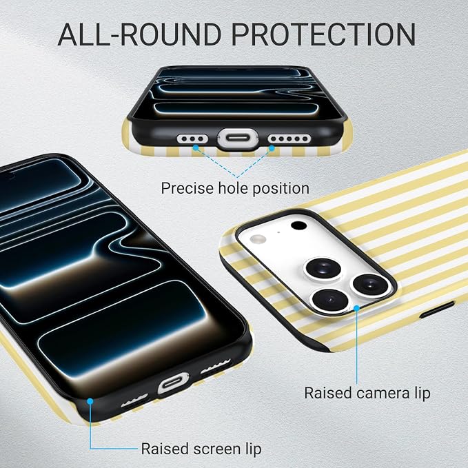 TPU Phone Case for iPhone, MagSafe Wireless Charging Compatible, Shockproof Slim Fit Protective Cover with Anti-Yellowing & Raised Camera Protection (Stripes 5, iPhone 17 Pro(6.3")) - Image 3
