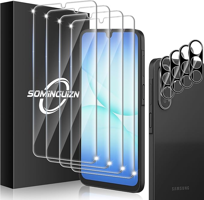 4+4 for Samsung Galaxy A17 5G Screen Protector Camera Lens Protector | 9H Tempered Glass Cell Phone Protector by SOMINGUIZN