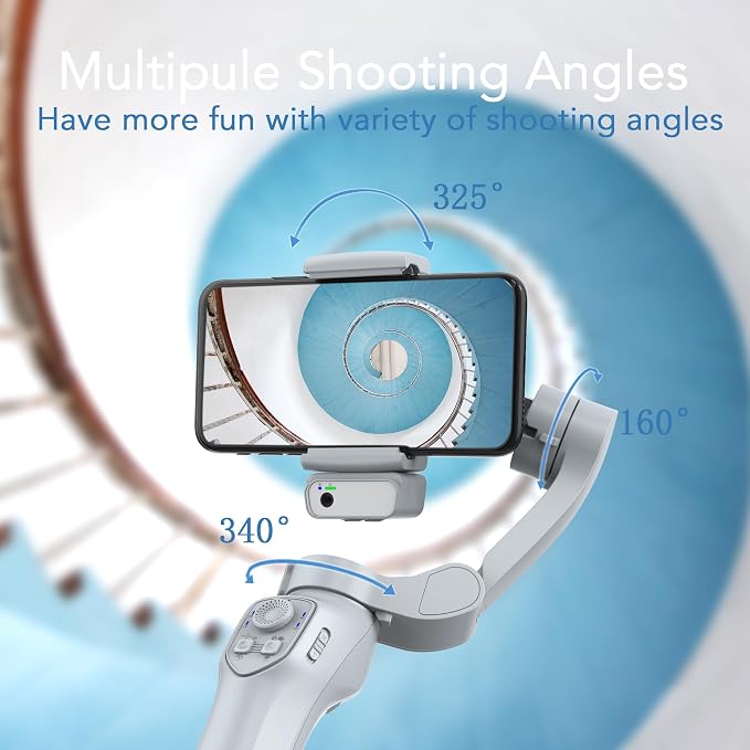 3-Axis Phone Gimbal with Magnetic AI Active Tracker,Gimbal Stabilizer for Smartphone with Fill Light,Phone Stabilizer for Video Recording,Gimbal for Android&iPhone,TikTok YouTube Vlogging Kit - Image 7