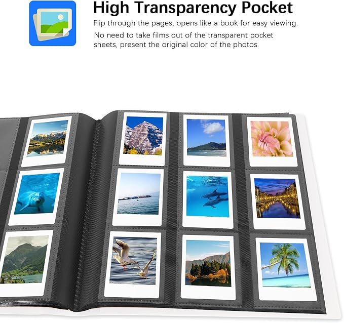 432 Pockets 2x3 Inch Photo Album for Polaroid & Instax Mini Pictures, White | Large Capacity, Acid-Free Black Pages, Durable Hard Cover, Elastic Band Closure for Secure Storage Everyday Instant Photos - Image 4