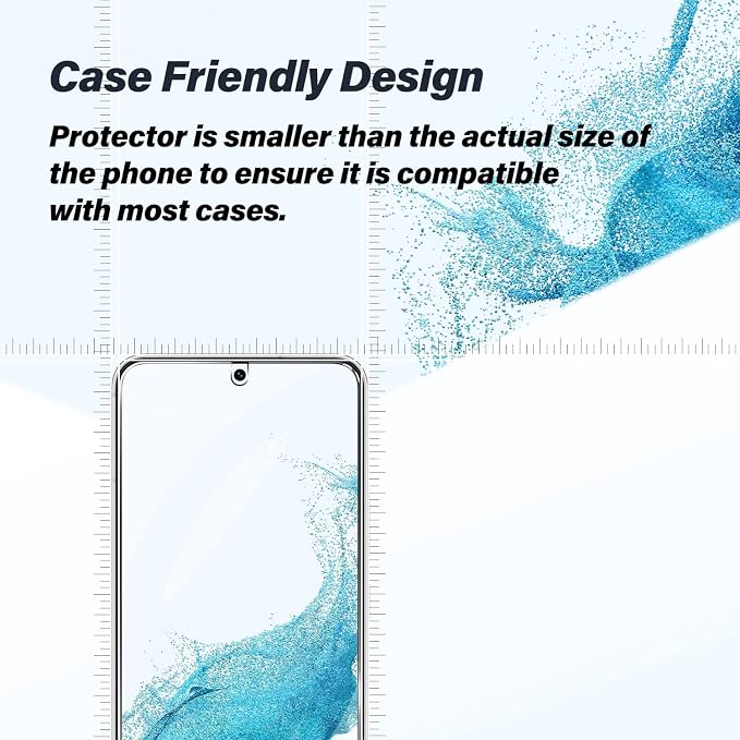 BIGFACE Galaxy S22 Plus Tempered Glass Screen Protector, 2 Pack, Anti-Scratch, Ultrasonic Fingerprint Unlock, Case Friendly, 9H Hardness - Image 5