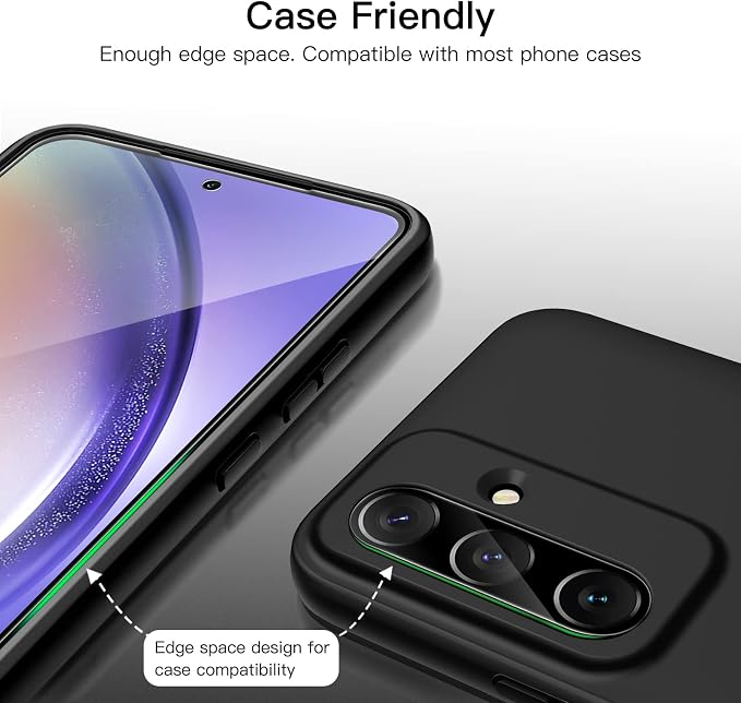 JETech Screen Protector for Galaxy A54, with Camera Lens Protector, 2+2Pack | HD Clear Tempered Glass, Anti-Scratch Protection - Image 6