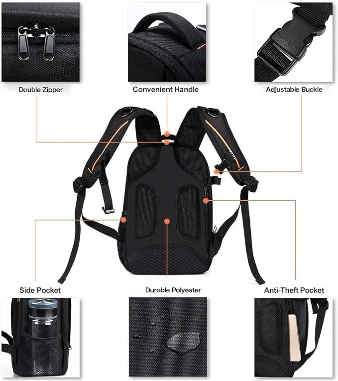 MOSISO Camera Backpack,Photography Backpack Padded Camera Bag, Black | DSLR/SLR/Mirrorless Shockproof Camera Bag with Customized Modular Inserts&Tripod Holder Compatible with Canon,Nikon,Sony - Image 5