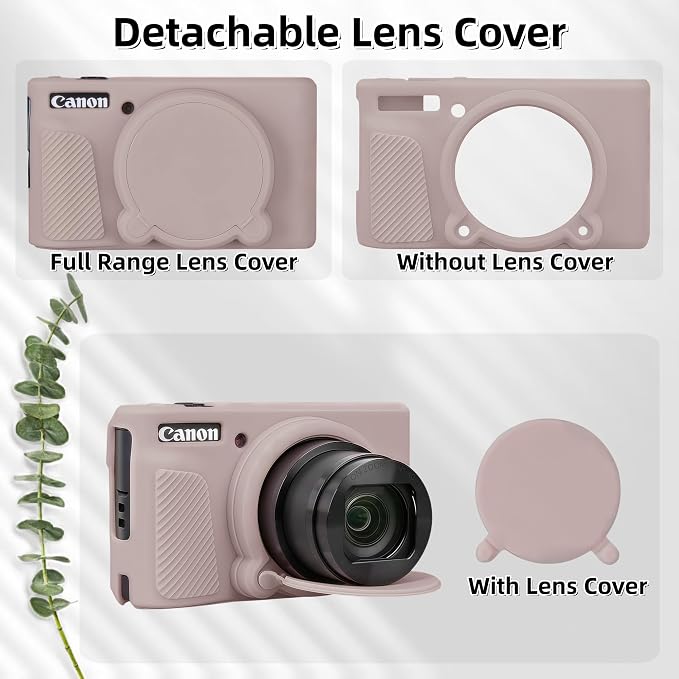 Camera Case for Canon PowerShot SX740/ SX730 Digital Camera, SX740 HS Case | Soft Silicone Protective Case Removable Lens Cover, Comes with 2 Screen Protectors and 1 Wrist Strap.(Tiffany Pink) - Image 4