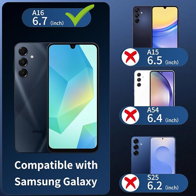 3 Pack Camera Lens Protector for Samsung Galaxy A16, Tempered Glass Camera Protector Lens Cover, Ultra HD, 9H Hardness, Anti-Scratch, Case Friendly, Easy to Install [No Affect on Night Shots] - Image 2