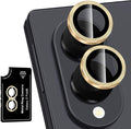 for Samsung Galaxy Z Fold 8 Camera Lens Protector, Individual Metal Ring Tempered Glass Lens Cover, [Strong Adsorption] Scratch Resistant Ultra-Thin HD Clear Lens Cover, 1 Set-Gold by Btscase