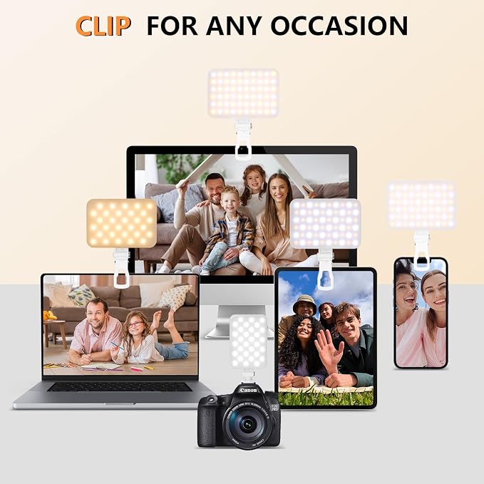 BANSINE Portable LED Photo Light - USB-Rechargeable, Up to 6500K Color Temperature for Selfie, Zoom Conference, Video, Makeup - Image 8
