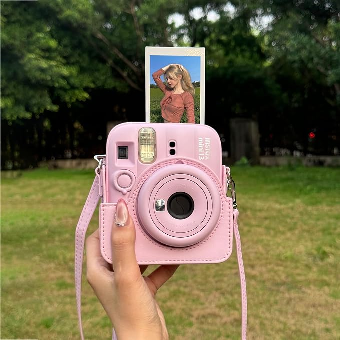 CAIYOULE Camera Case for Fujifilm Instax Mini 13 Instant Film Camera, Pink | Mini 13 Protective Camera Case, PU Leather Camera Crossbody Bag for Instax Mini 13, with Photo Album, Adjustable Strap - Image 7