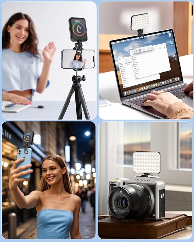 Portable Selfie Light for iPhone: Rechargeable Phone Fill Lights, Ring Light for Camera Picture, Makeup Photo, Video Conferences, Laptop Use, Zoom Meetings, TikTok, Vlog Photography Magnetic RGB - Image 6