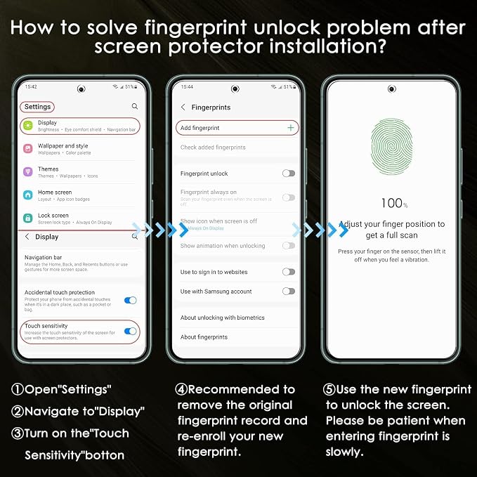 3+2 Pack Privacy Screen Protector And Camera Lens Protection for Galaxy S22 5G, Anti-Spy 9H Hardness Support Fingerprint Unlock Tempered Glass Screen Protector for Samsung Galaxy S22 - Image 7