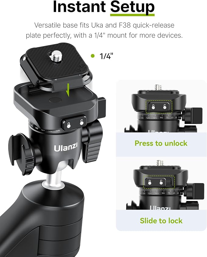 ULANZI TT38 Mini Tripod for Camera, One-Click Open Tabletop Camera Tripod | Pocket - Image 3