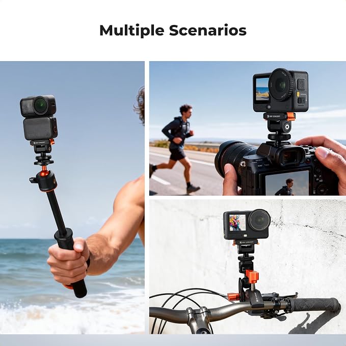 K&F CONCEPT Cold Shoe Mount Compatible with DJI Osmo Nano/Osmo Action 6 | Action Camera Magnetic Quick Mount Holder, Tripod Adapter Hot Shoe Camera Connector with 1/4" Screw Hole, PP08 - Image 7