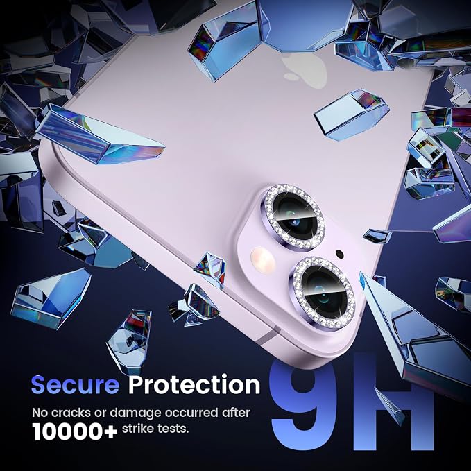 Tensea for iPhone 14/14 Plus Camera Lens Protector Bling, Camera Cover | 9H Tempered Glass Camera Screen Protector, Metal Individual Ring for iPhone14 6.1inch/ 14Plus 6.7inch, HD Clear, Easy Install - Image 4