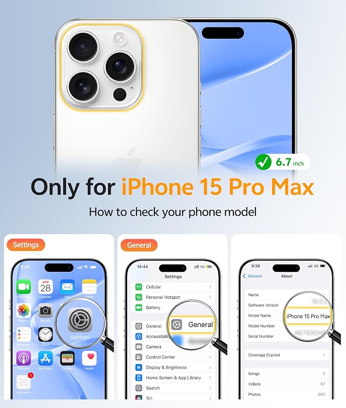 FNTCASE for iPhone 15 Pro Max Case, Fit for Magsafe, Glass Screen Protector | Anti Yellowing, Magnetic Phone Cases, 14FT Military Grade Drop Protection, Slim Shockproof Protective Cover, Clear - Image 2