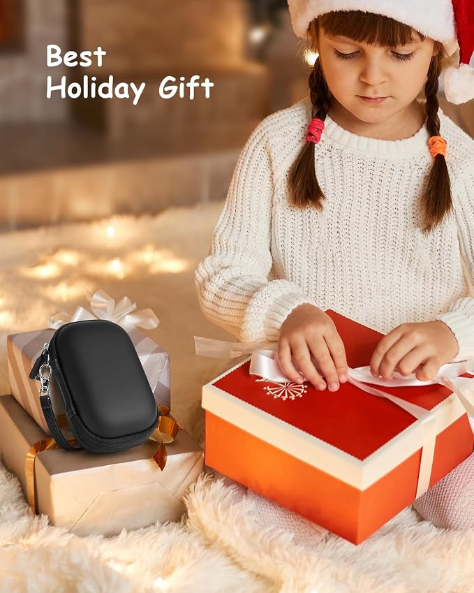 SQERO Camera Case for Digital Camera CAMKORY DC403 FHD 1080P/ KODAK PIXPRO FZ55/ FZ45/ STUOGYUM DC402-AF, SD Card Storage Travel Carry Case Bag (Black) | SD Card Storage Travel Carry Cute Case Bag Small, Anti-Shock Dot Protection - Image 6