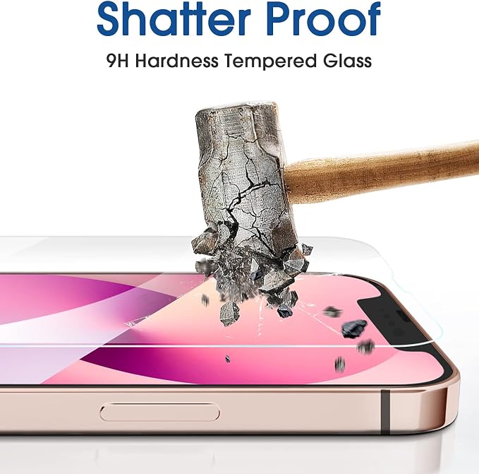amFiIm OneTouch for iPhone 13 Mini Screen Protector 5.4" Tempered Glass | Auto-Alignment, 30s Install, Bubble Free, 9H Hardness, Scratch & Drop Protection, HD Clear, Case Friendly, 2 Pack (13M-5.4'') - Image 6