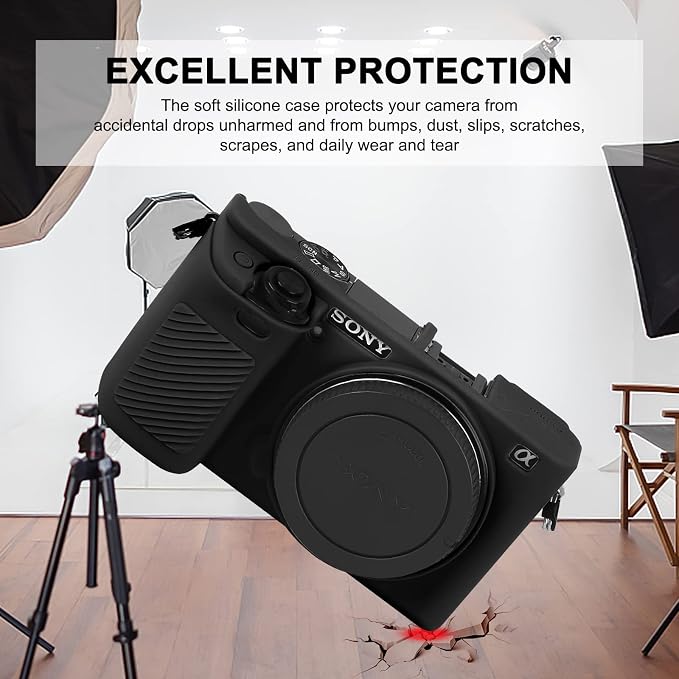 Easy Hood Case for Sony Alpha A6000 ILCE-6000 Digital Camera, Black | Soft Silicone,Anti-Scratch,Dustproof,Shockproof,Slim Fit,Enhanced Grip,Camera Skin Protector Accessories Protective Cover - Image 3