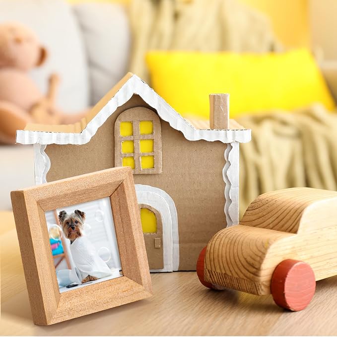 Halloscume 12 Pcs Dollhouse Picture Frames 1:12 Scale Miniature Picture Frames for Dollhouse Small Photo Frame Mini Wooden Dollhouses Accessories Mini House Decoration Simulation (Medium and Large) - Image 5