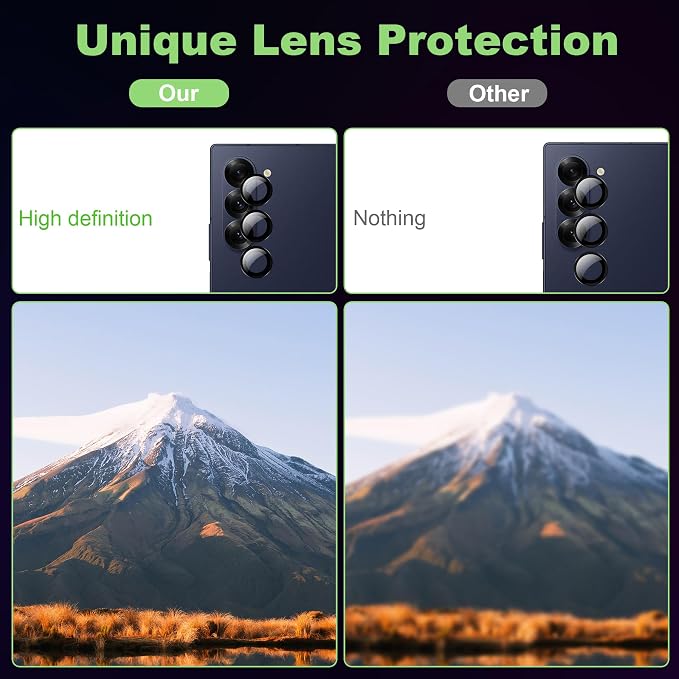 for Samsung Galaxy Z Fold 7 5G Screen Protector, Kamera Glass,Bubble-Free Protective Film,High Transparency,High Definition[2+1] - Image 3