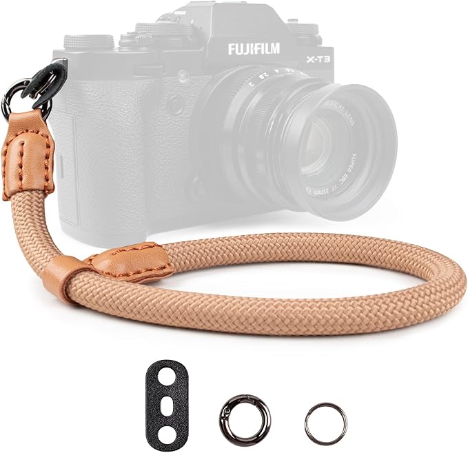 VOVMOEYA Rope Camera Wrist Strap for Sony Fujifilm Nikon Canon DSLR - Hand Strap - Khaki by VOVMOEYA