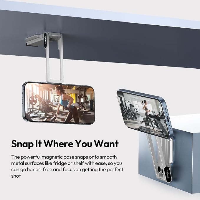 ULANZI MA38 Magnetic Phone Tripod for iPhone, Portable Phone Holder Silver | Portable Phone Tripod for Magsafe w Foldable Hook Double-Sided 1/4'' Screw for Travel Vlog Selfie iPhone 17/16/15/14/13 - Image 3