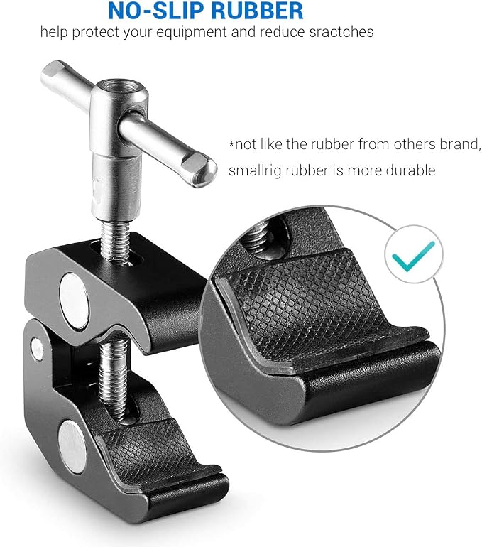 SMALLRIG Super Clamp 2-Pack Magic Arm Clamp for Camera Monitor LED Light | Compatible with DJI Ronin stabilizers,camera monitor, LED light - Image 3