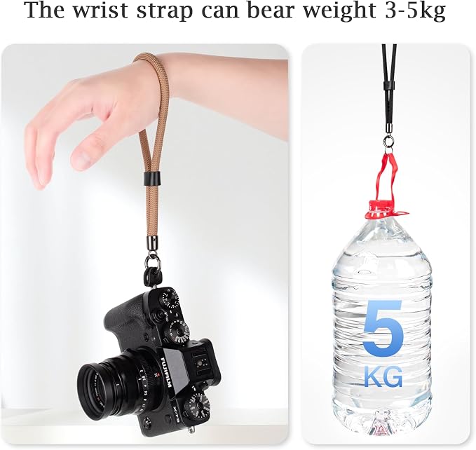 VOVMOEYA Camera Wrist Strap Rope,Camera Hand Strap Compatible with Fujifilm Nikon Canon Sony DSLR Camera - Khaki - Image 3