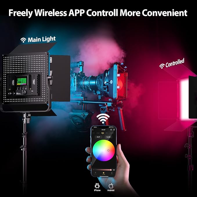 Pixel K80 Photography Lighting with APP Control, 2600K-10000K CRI 97+ RGB Led Video Light Panel, 9 Applicable Scenes Lighting for Studio/Gaming/Streaming/YouTube/Videography/Film/Video Recording - Image 4