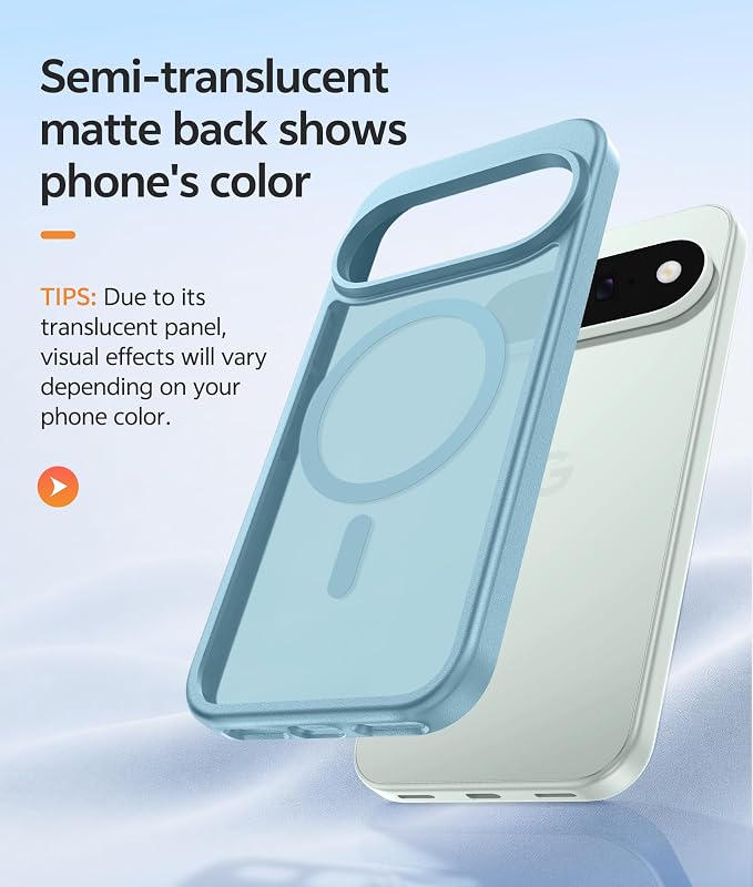 FNTCASE for Google Pixel 11 Pro Case / Pixel 11 Case, with Screen Protector | Fit for Magsafe, Translucent Matte, 14FT Military Grade Drop Protection, Shockproof Protective Phone Cover, Teal - Image 5