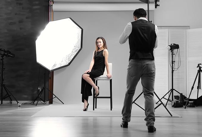 Denny Mfg Seamless Paper Backdrop for Photoshoot, Oyster Grey, 53in x 36ft | Backdrop Roll, Matte Finish for Portraits, Product Photos and Video Shoots, Includes Free Roll Gaffer Tape (2 in x 13 ft) - Image 4