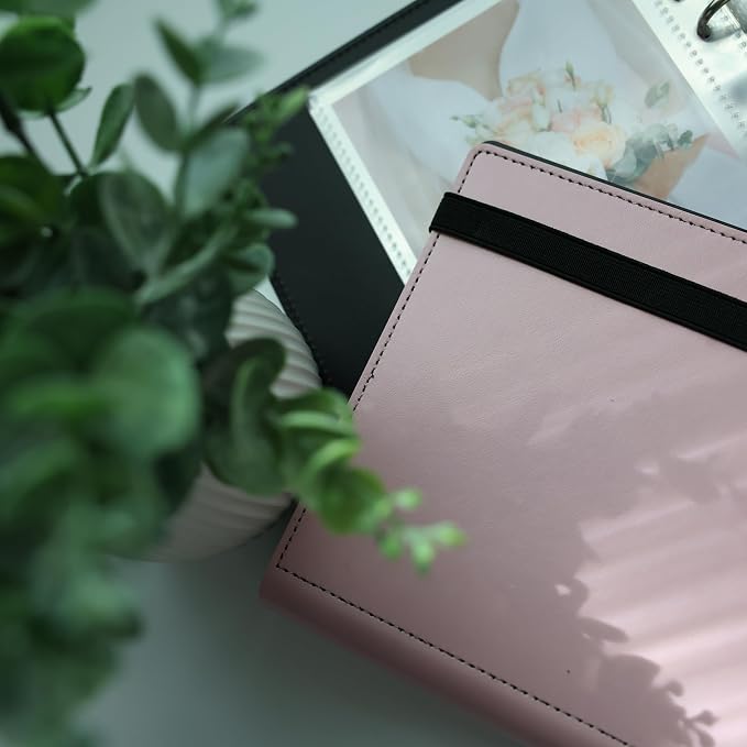 Photo Album For 2X6 Photo Booth Slip In Strips And 4X6 Pictures - 6 Ring Notebook Binder With 20 2 By 6 Sleeves - Fits 80 Photobooth Prints (PINK HARD COVER, 4X6) - Image 2