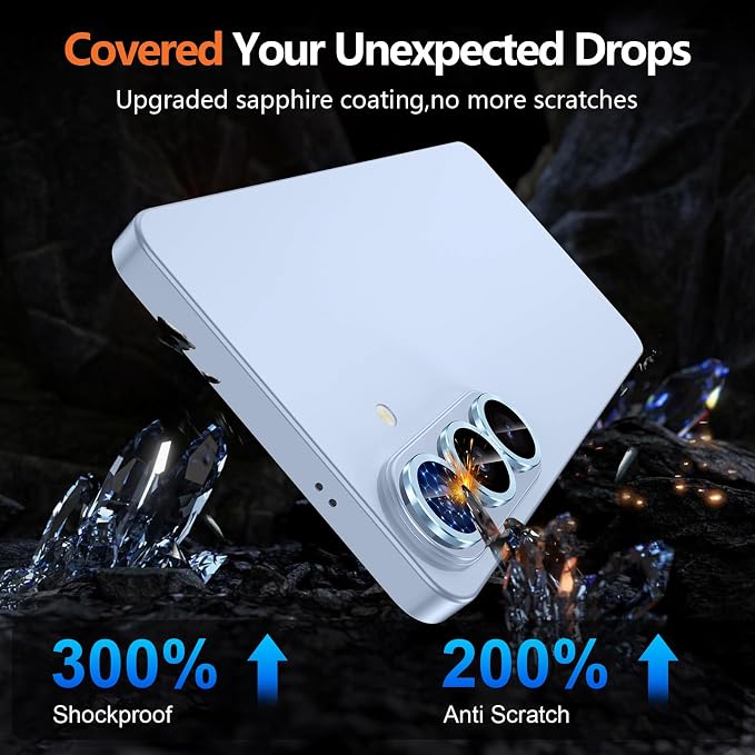 for Samsung Galaxy S26 Camera Lens Protector, Individual Metal Ring Tempered Glass Lens Cover, [Strong Adsorption] Scratch Resistant Ultra-Thin HD Clear Lens Cover, 1 Set-Blue - Image 5