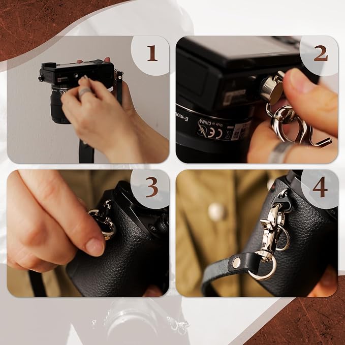 Leather Camera Strap Crossbody for DSLR, Mirrorless – Secure Dual Mount, Quick Release for Professional Photography - Image 4