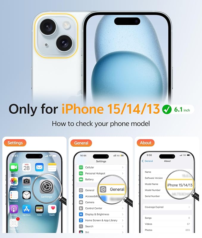 FNTCASE for iPhone 15/14/13 Case, Fit for Magsafe, Glass Screen Protector | Anti Yellowing, Magnetic Phone Cases, 14FT Military Grade Drop Protection, Slim Shockproof Protective Cover, Clear - Image 2