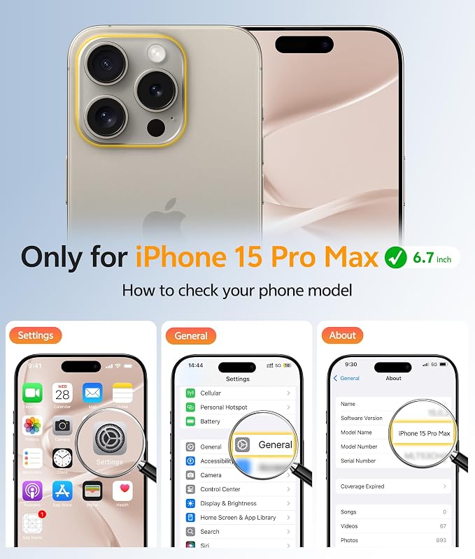 FNTCASE for iPhone 15 Pro Max Case, Fit for Magsafe, Glass Screen Protector | Full Camera Protection, Translucent Matte, 14FT Military Grade Drop Proof, Shockproof Protective Phone Cover, Desert Gold - Image 2