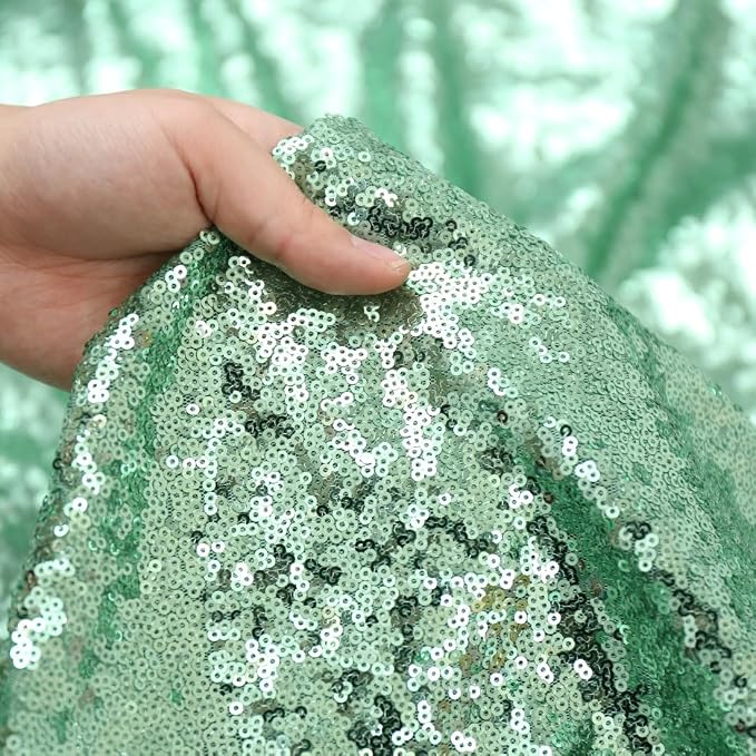 Poise3EHome Mint Green Sequin Backdrop, 10Ft x 10Ft Glitter Photography Background Curtains, Sequence Drapes for Party Baby Shower Wedding Birthday Christmas Thanksgiving Halloween Decoration - Image 4