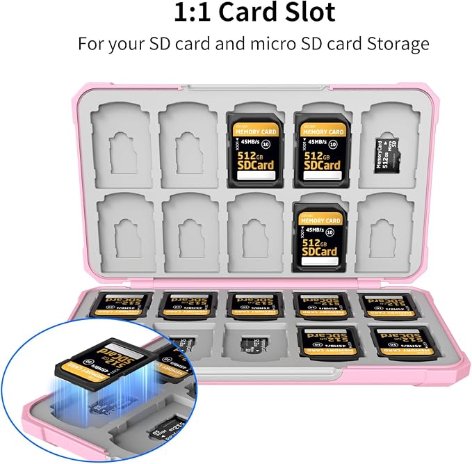 Memory Card Case with 40 Card Slots for SD and Micro SD Cards | Portable SD Card Holder, Hard ABS Shell with Soft Silicone Lining, Precise Card Slots,Magnetic Closure for daily travel - Image 2
