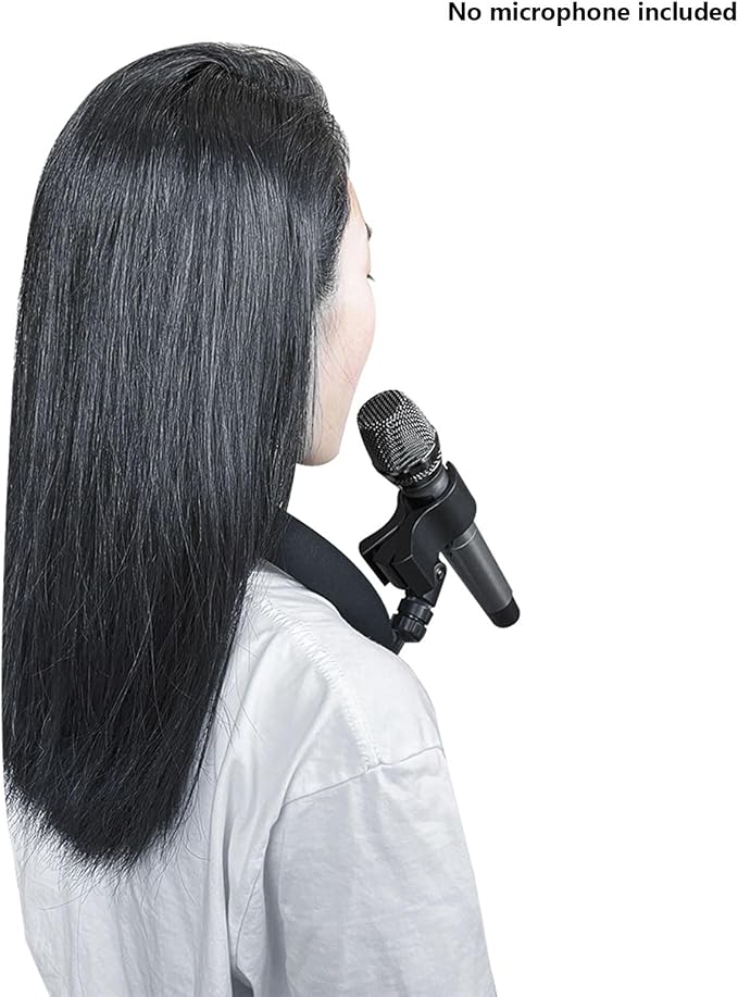 Microphone Neck Holder, Hands-Free Microphone Stand for Live Streaming, Hosting, Singing & Dancing, Magic Shows, Public Speaking - Image 2
