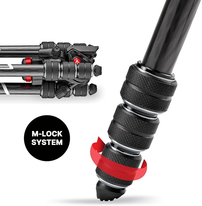 Manfrotto Befree Live, Travel Video Tripod, Carbon Fiber with Twist Lock with MVH400AH Fluid Head for DSLR, Mirrorless, Compact and Video Cameras Up to 4 kg | Twist Lock with MVH400AH Fluid Head for DSLR, Cameras Up to 4 kg - Image 5