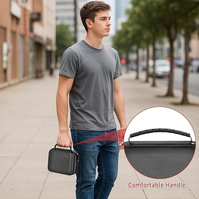 casmilee Camera Case for Sony Alpha ZV-E10 Alpha a6400/ a6700/ a6100/ a6000/ a6600/ a6500 Mirrorless Digital Camera, Hard Travel Bag with a Shoulder Strap for Lens & Accessories (Black, Medium) - Image 9