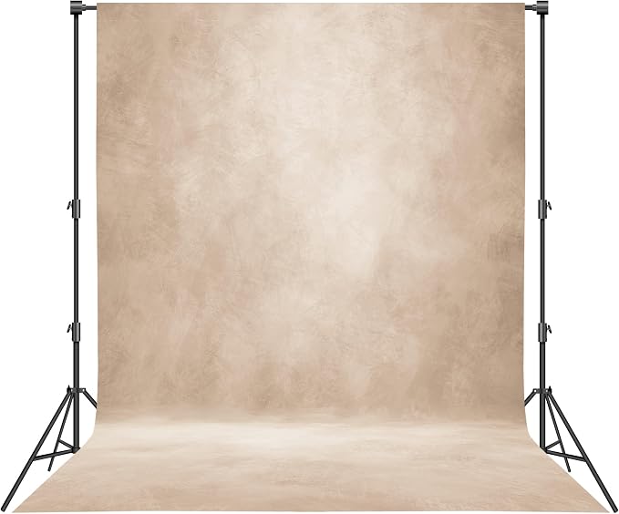 Abstract Photography Backdrop for Photoshoot, 8x10ft,Light Beige,No Stand | Professional,Polyester Fabric,Roller Pocket on Top,Vintage Portrait Photo Props Booth Background,Photoshoot Studio by Haboke