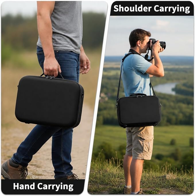 Camera Case for Canon/for Sony/for Nikon DSLR SLR Cameras, Large Capacity | T7/R50/R6 Mark II/R100,Alpha 7 IV/ZV-E10/A6400/A6700/A6100,D7500,Lens/ Battery/Tripod Bag, Shoulder Strap, Box Only, JetBlack - Image 7