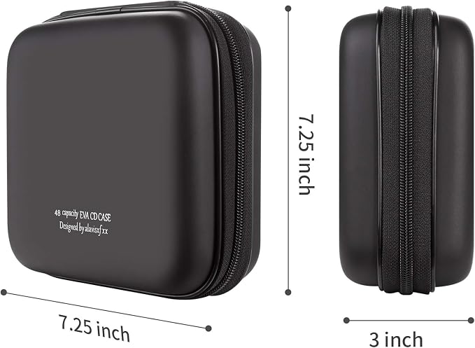 alavisxf xx CD Case, 48 Capacity Protective Zipper Disc Wallet for Car | EVA Shock-resistant, Lightweight Portable, DVD Blu-ray Storage Organizer, Scratch-Resistant Sleeves, for Home Office Travel - Image 2